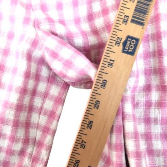 Zara Pink Gingham Pants Small Cottagecore Coquette Wide Legs Resortwear - Picture 8 of 8